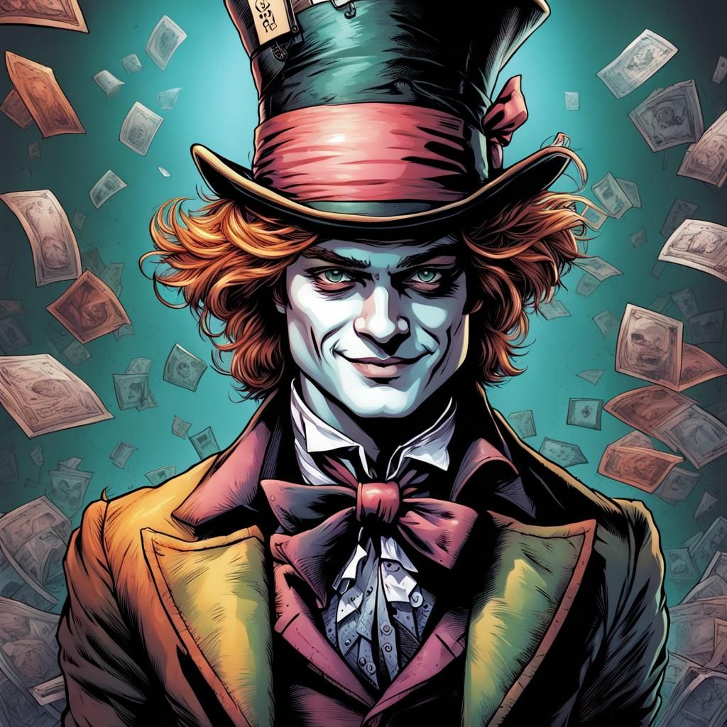 Joe Keery as The Mad Hatter in Comic Book Style