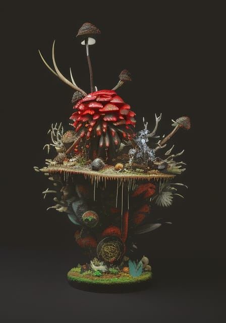 Mutant Virus Fungus in Dark Fantasy Style