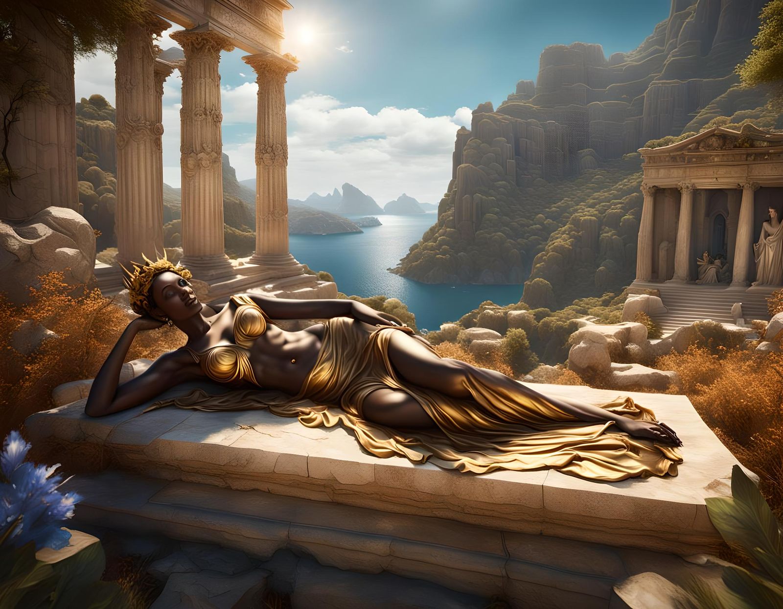 Venus in Grecian Sun: A Matte Painting