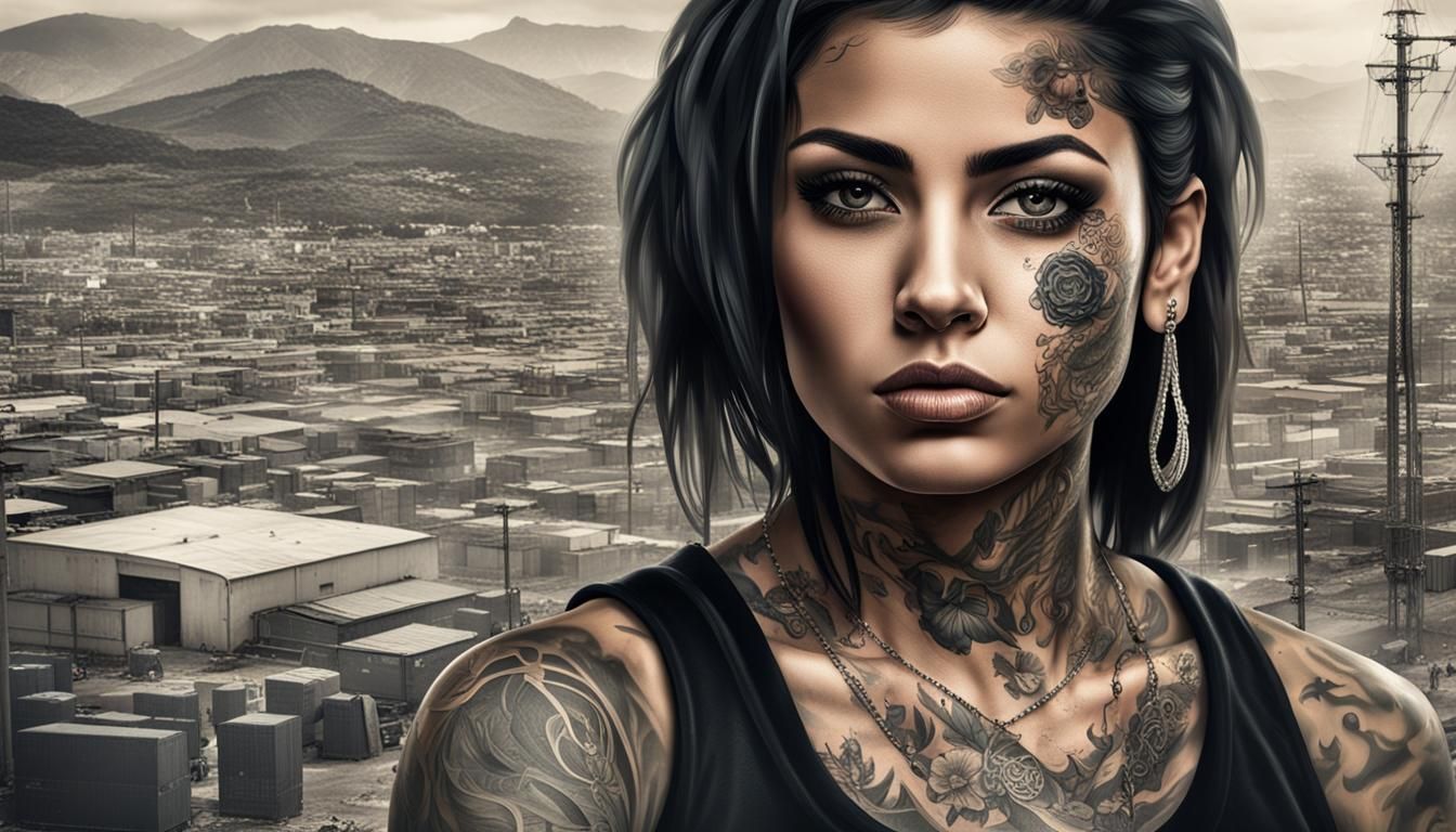 Hispanic Woman in Dramatic Crime Cartel Scene