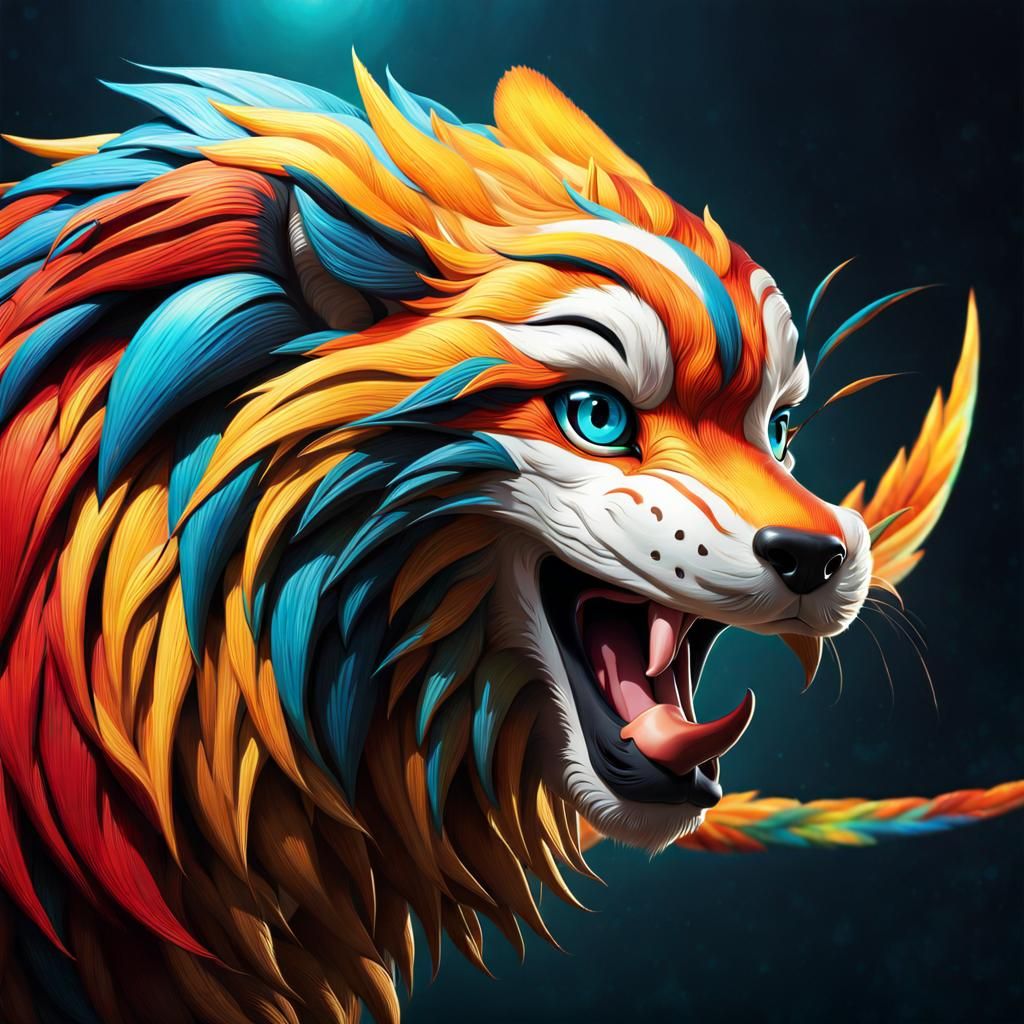 Hyperrealistic Portrait with Colorful Splash Art Background