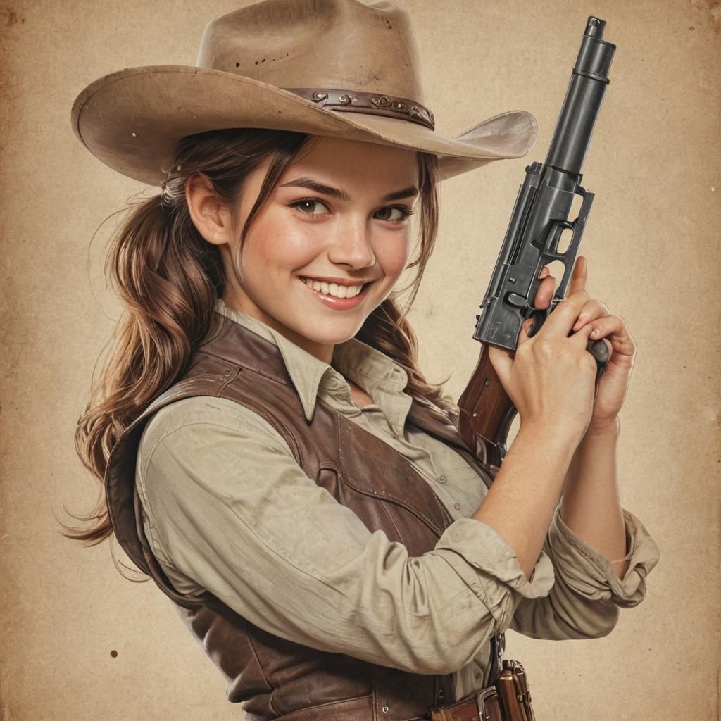Cute Gunslinger Movie Poster Art