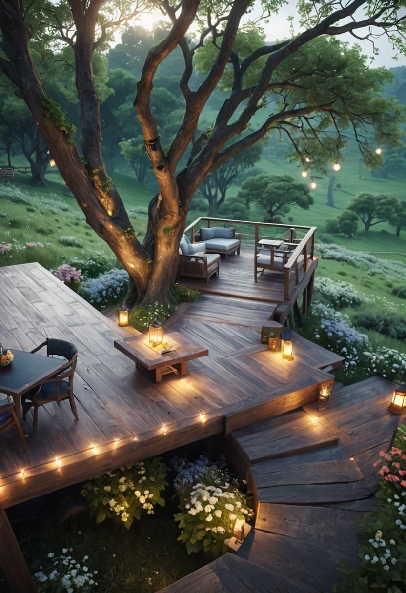 Veranda View: A Meadow Escape in Unreal Engine 5