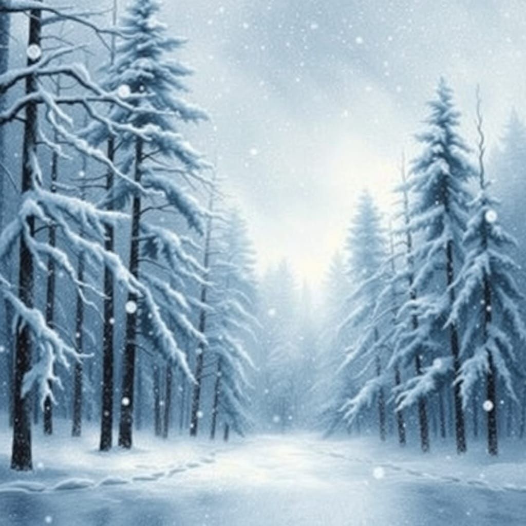Finnish Winter Wonderland: A Snowy Forest Scene