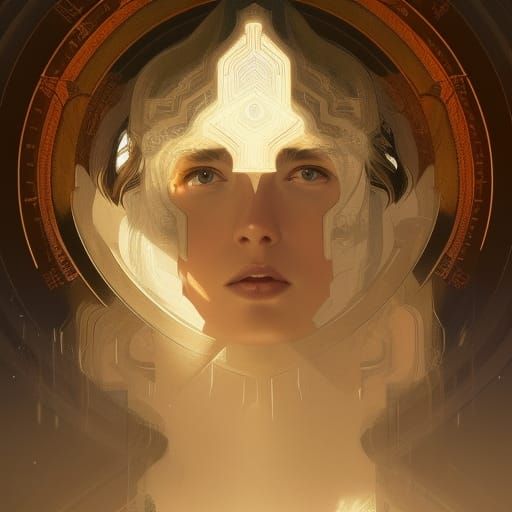 Peaceful Jesus Portrait in Hyperdetailed Lighting