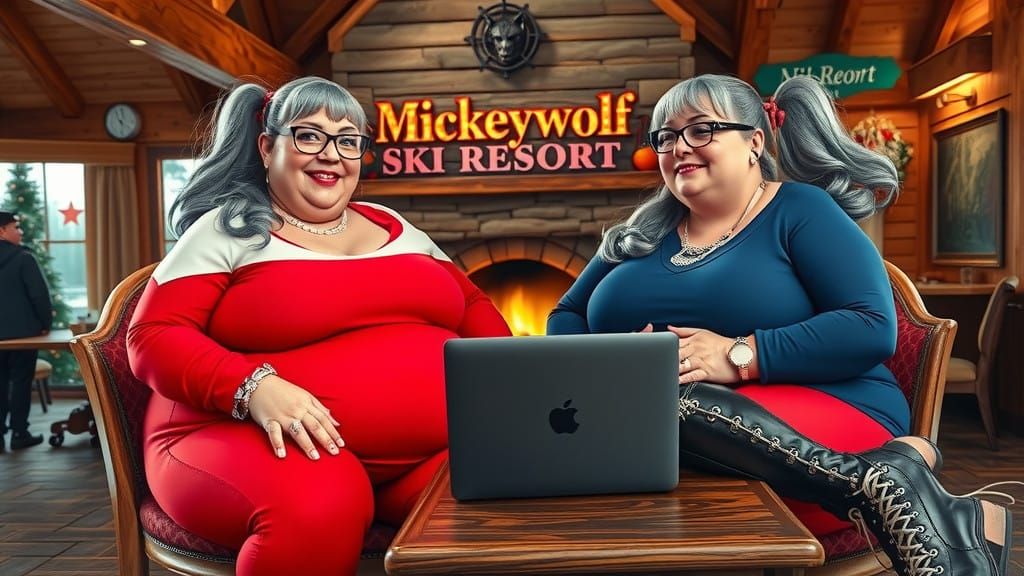Two Curvy Friends Enjoy a Cozy Ski Lodge Break