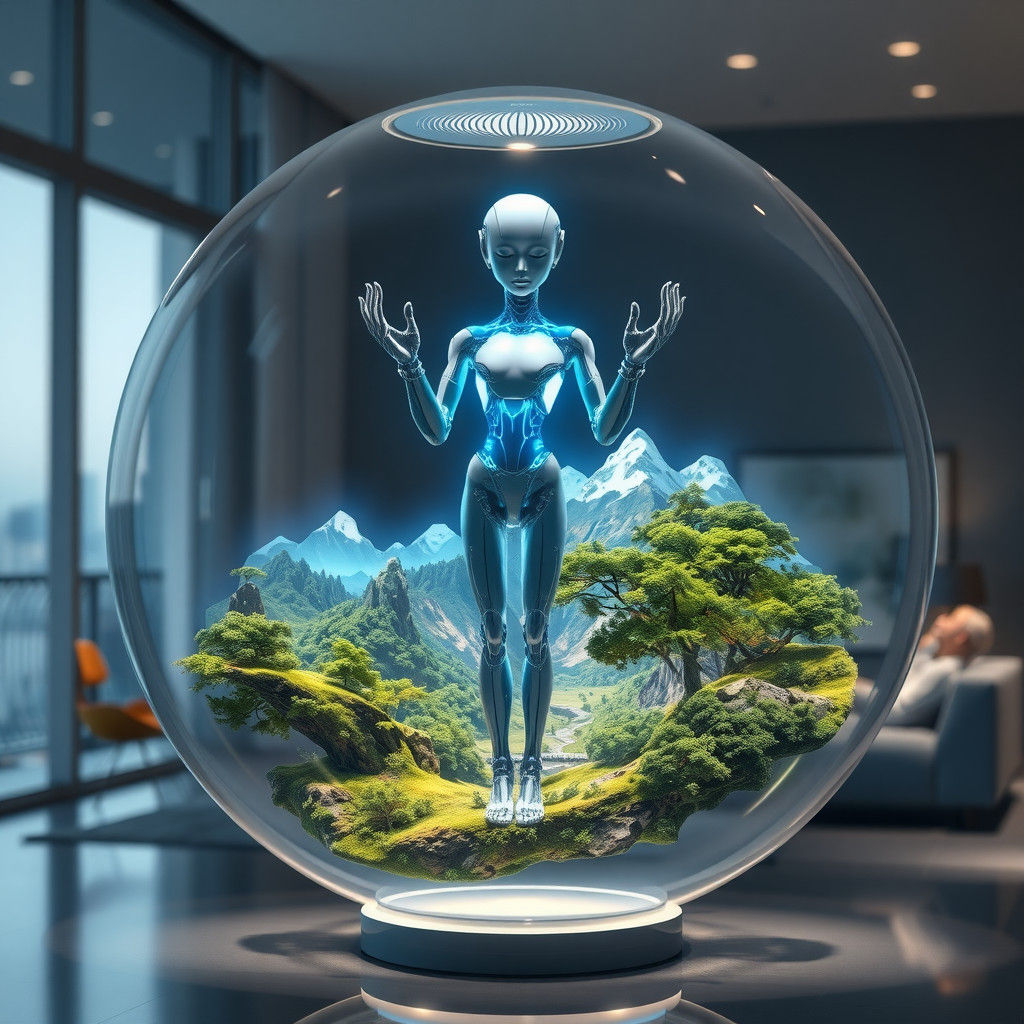 Futuristic AI Creates Virtual Worlds in Glass Sphere