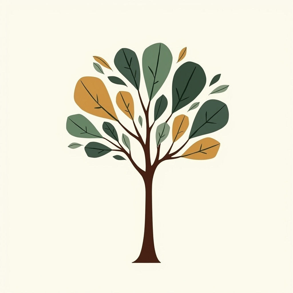 Minimalist Abstract Tree Geometric Illustration