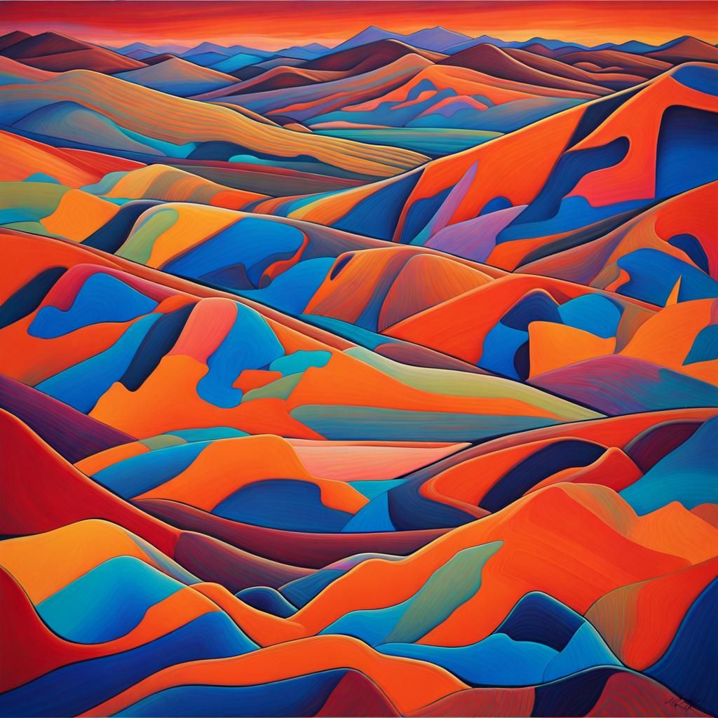 Surreal Wyoming Landscape with Neon Colors