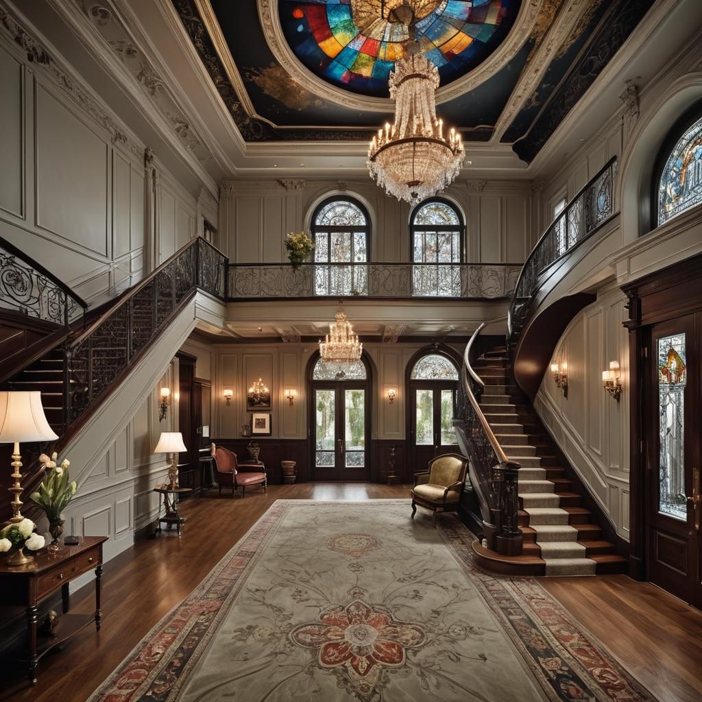 Opulent Victorian Entrance Hall with Modern Accents