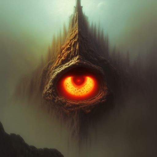 Dragon Eyes in Dark Fantasy Style
