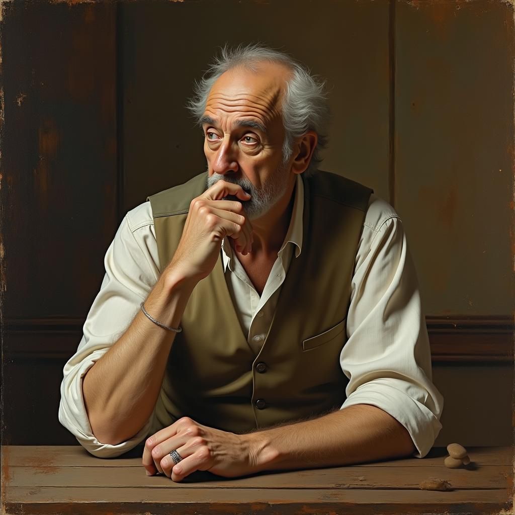 Hermann Hesse Portrait in the Style of Egon Schiele