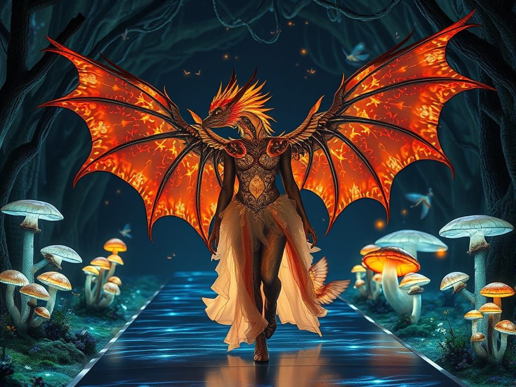 Mythical Dragon Phoenix Struts Down Magical Runway in Ethere...