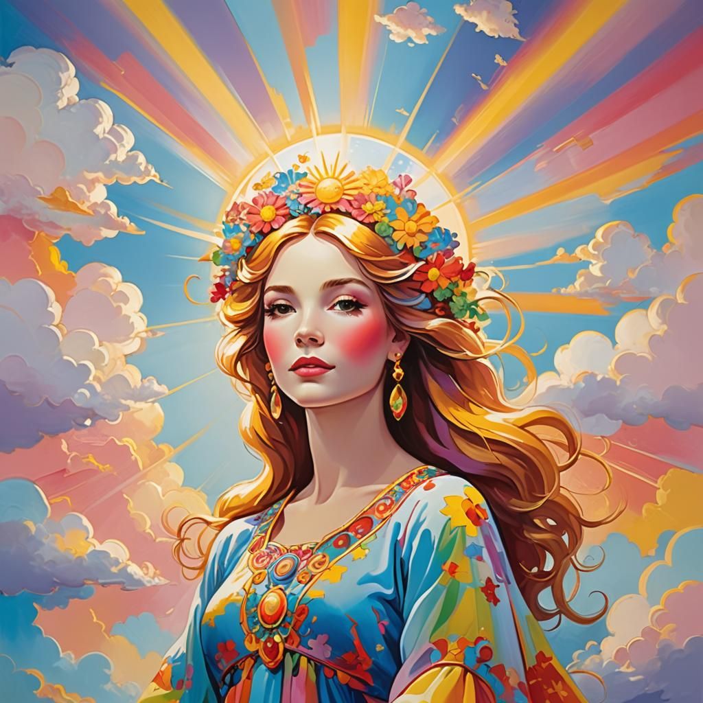 Beautiful Woman in Peter Max Style
