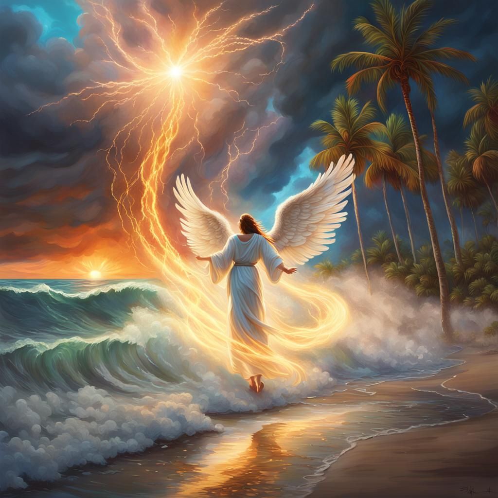 The hand of God  illuminating the pathway of hurricane Milto...