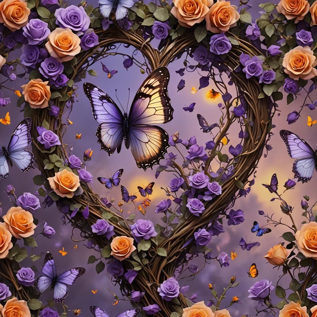 Lavender Butterfly Emerges: A Matte Painting