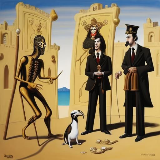 Surreal Monty Python Sketch in Dali Style
