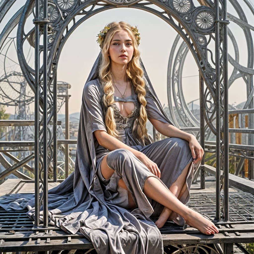 Young Tsarina with Blonde Braids and Kokoshnik