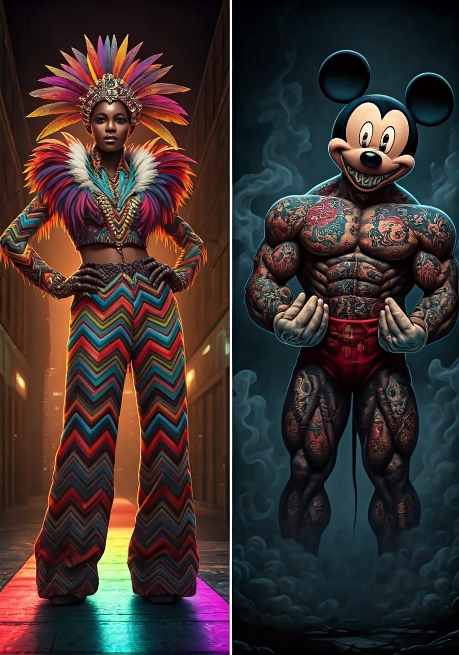 Two prompts in one generation,😲🤔