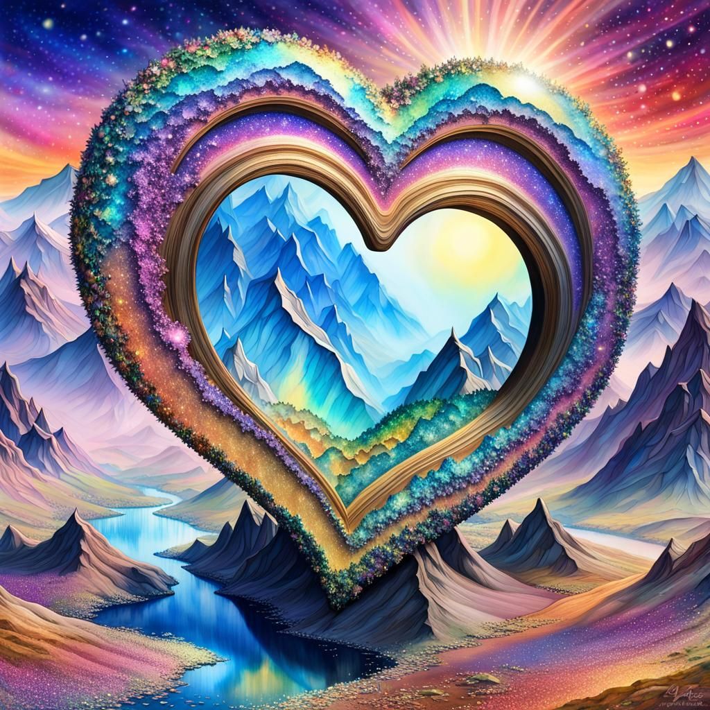 Iridescent Fairy Dust Heart in Ultra 3D