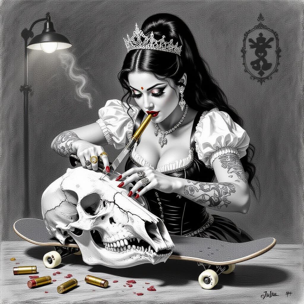 Dark Princess Butcher Cuts Horse Skull with Shark Bullets