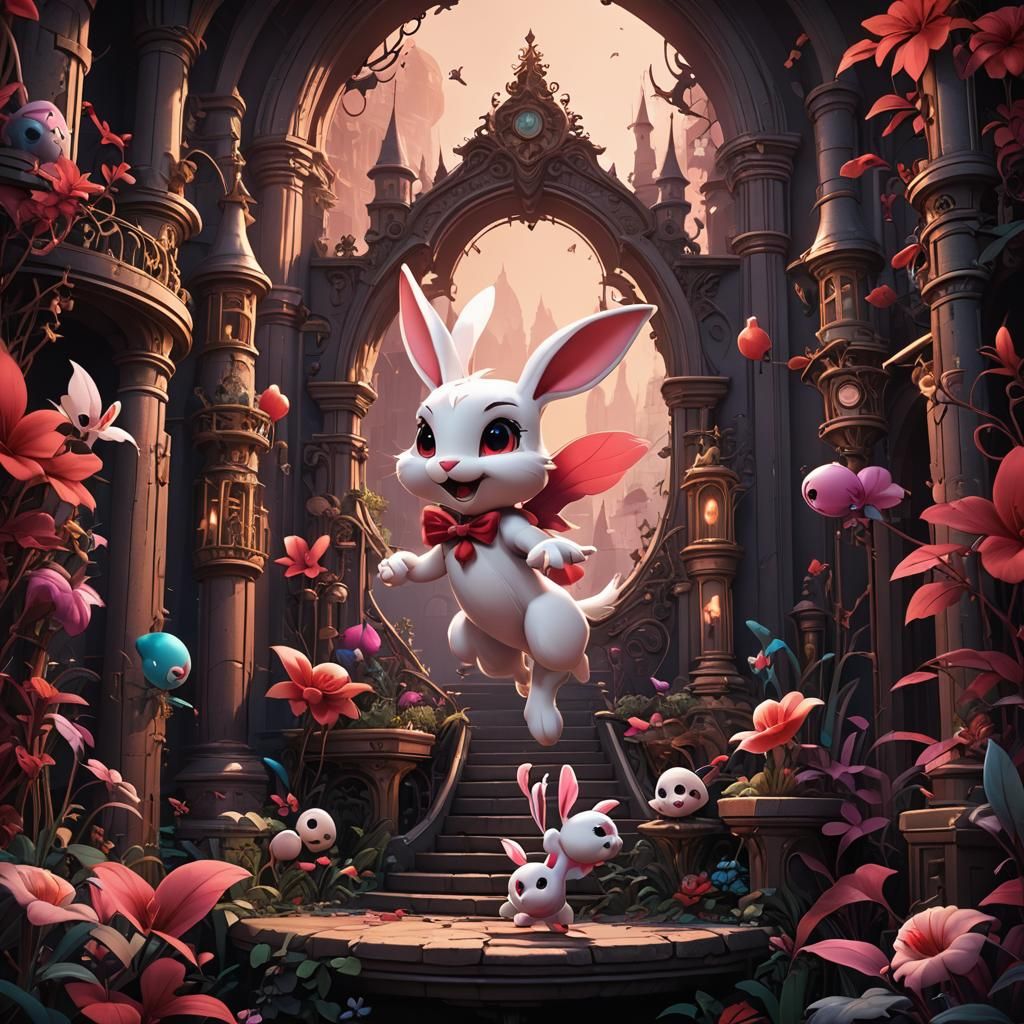 Rabbit Cherub in Hazbin Hotel Style