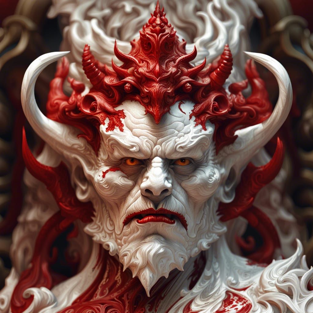 Rococo Gothic Demon King Portrait in Hell