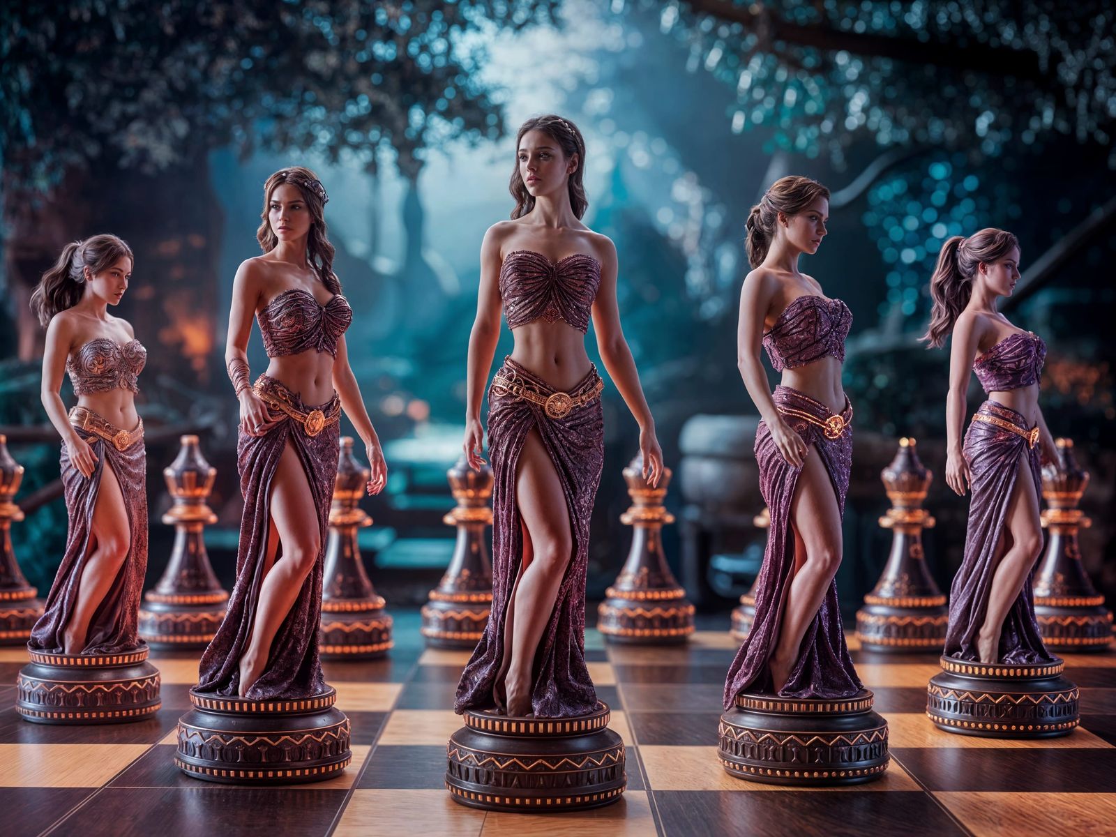 Women as Chess Pieces in an Enchanted Forest