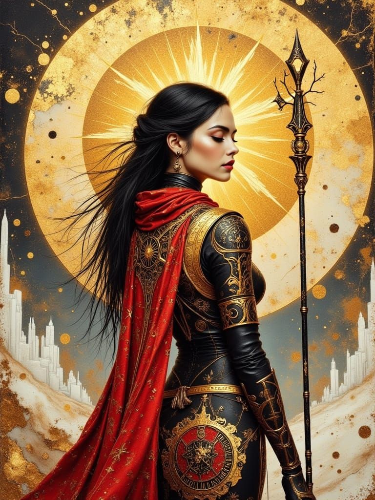 Desert Sorceress in Dynamic Fantasy Style