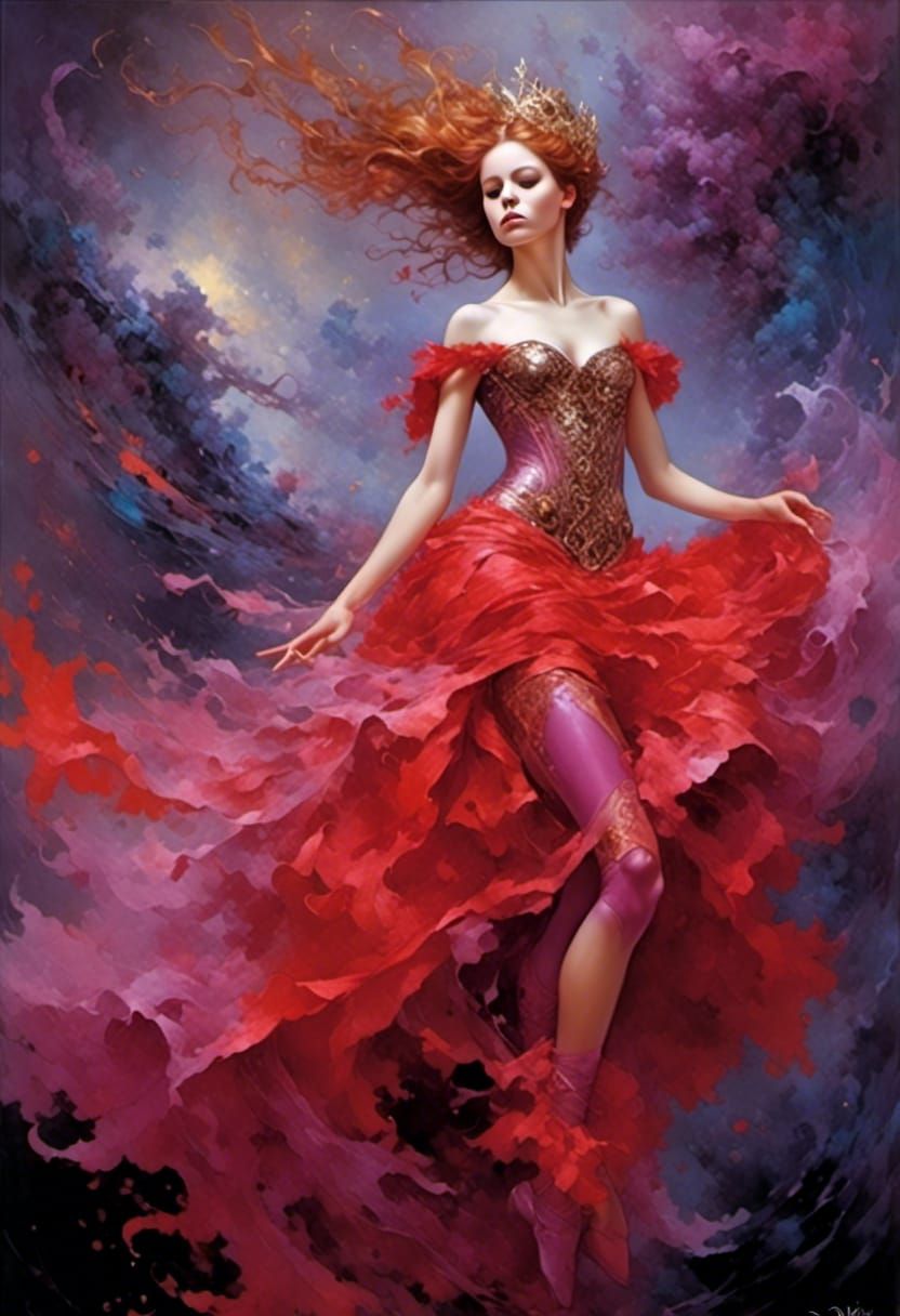 Fantasy Ballerina with Jeweled Corset in Dark Art