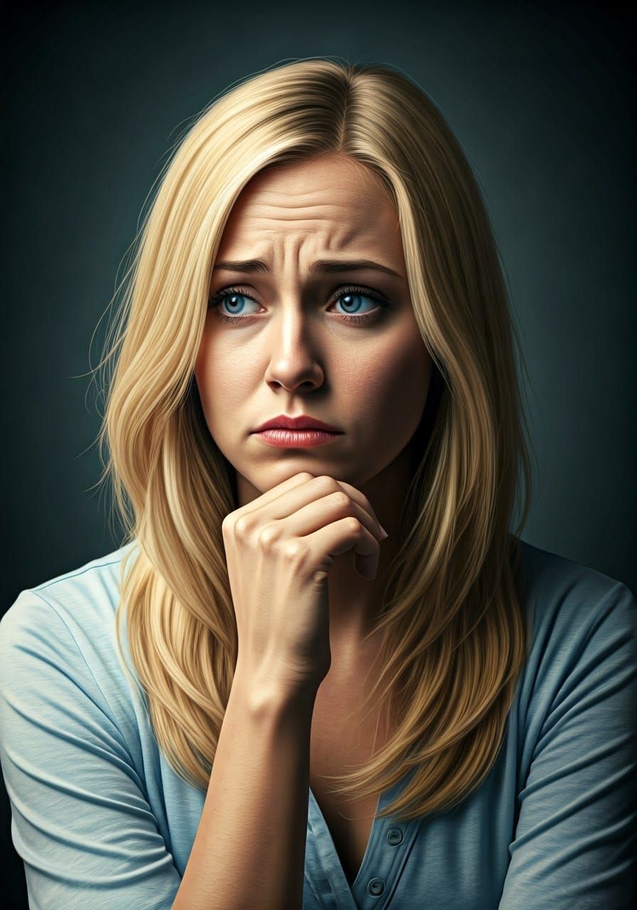 Contemplative Woman Lost in Thought