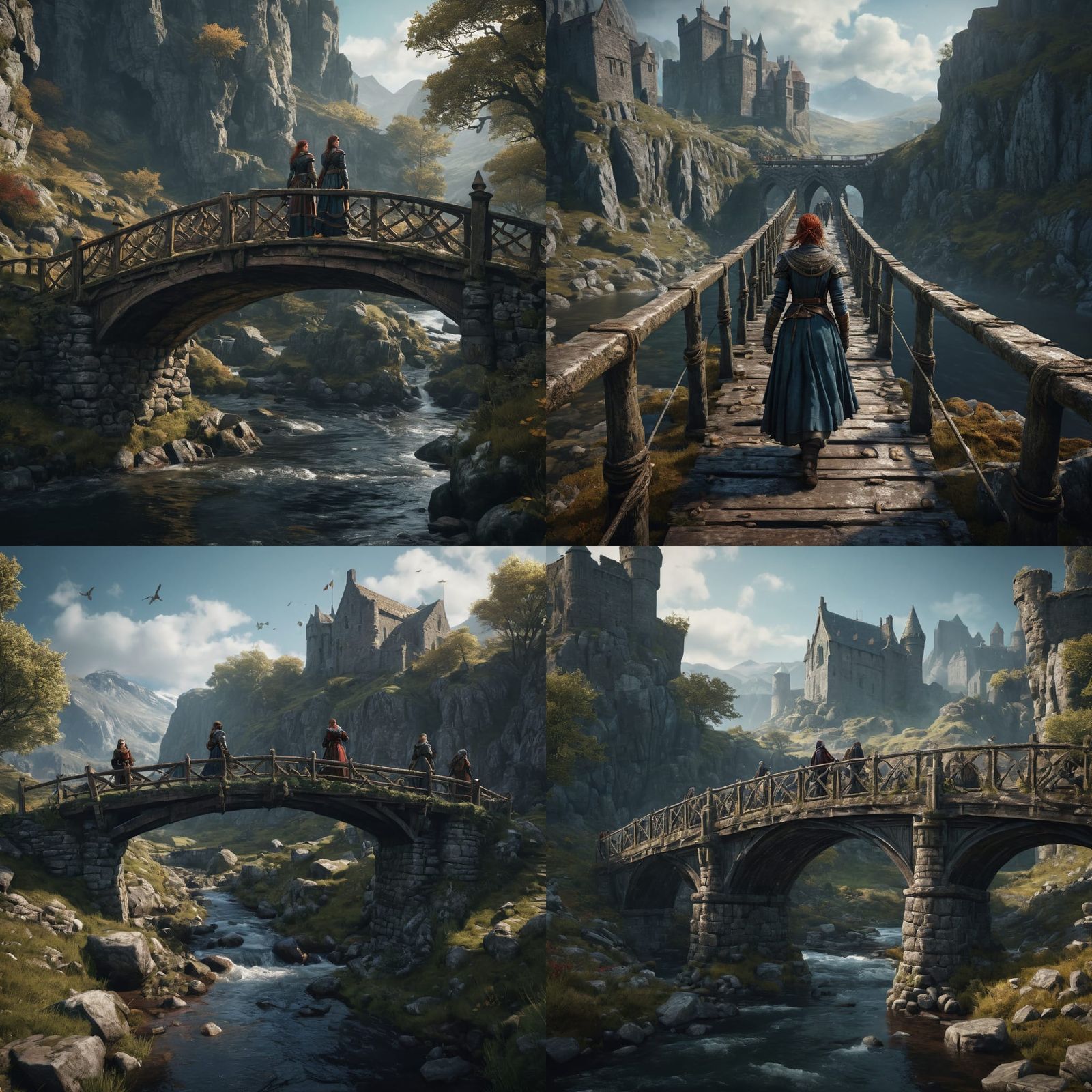 Medieval Scottish Fantasy Landscape in Vibrant Colors