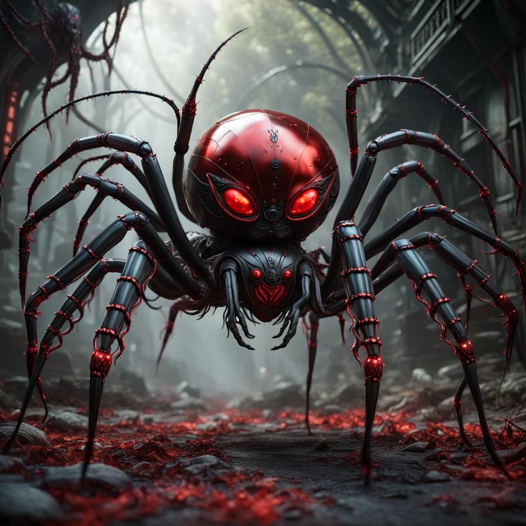 Enchanted Extraterrestrial Spider Robot in Detailed Matte Pa...