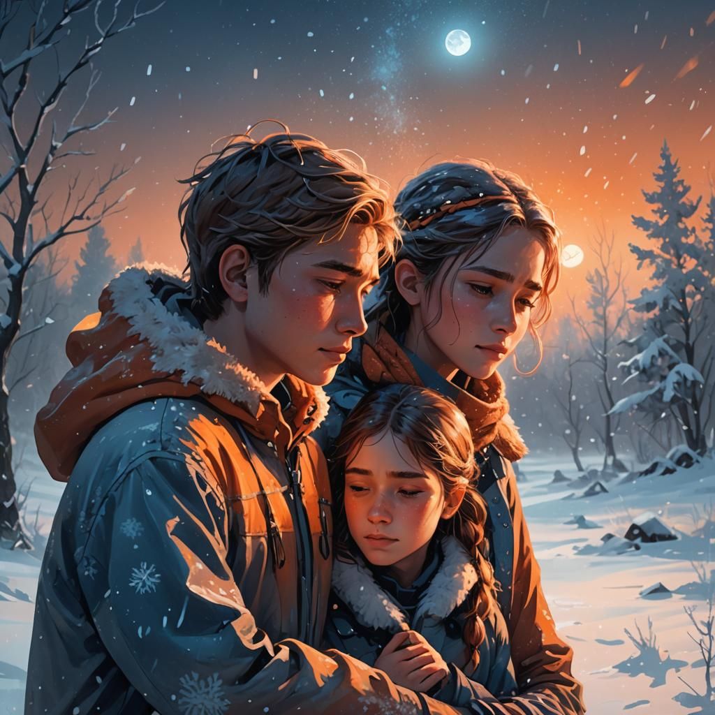 Comfort in Snow: Fantasy Art of Siblings