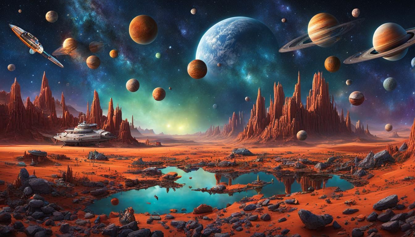 Abstract Intergalactic Scene Generated by AI