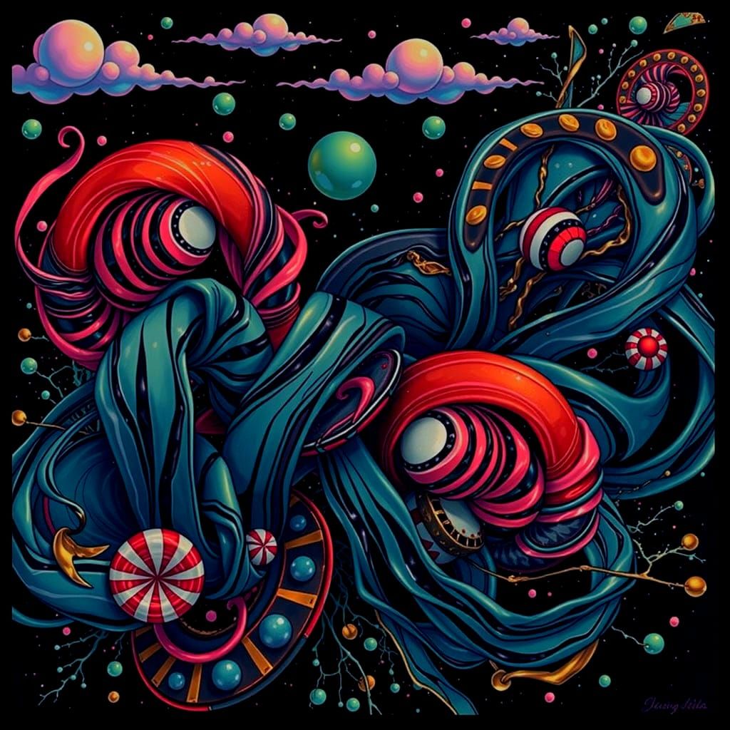 Abstract Gelato Colors Swirling in Bold Stripes