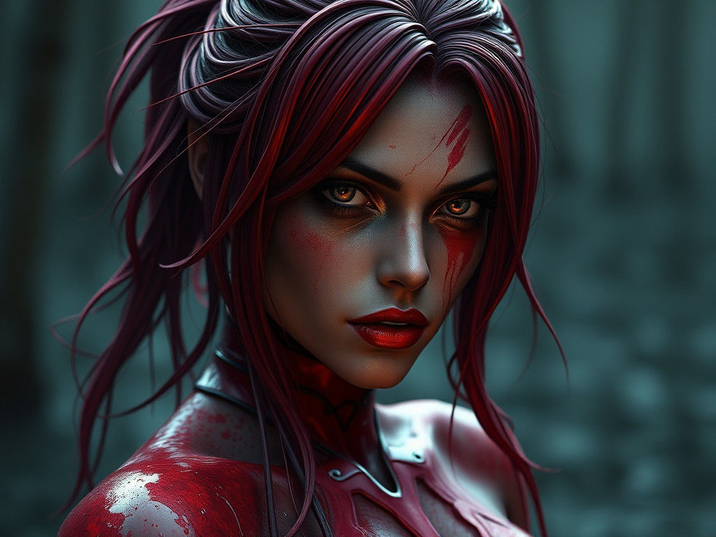 Skarlet Portrait in Swamp with Red Stocking