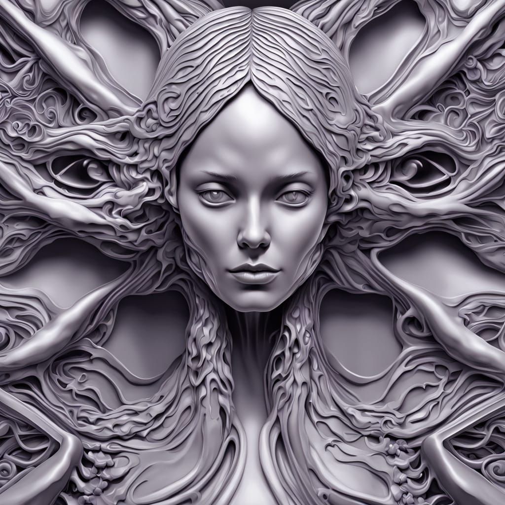 AI Vision: Skyclad Figure Enjoying Sun and Waves