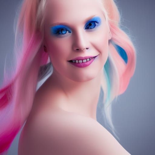 Baroque Blonde Beauty with Blue Eyes