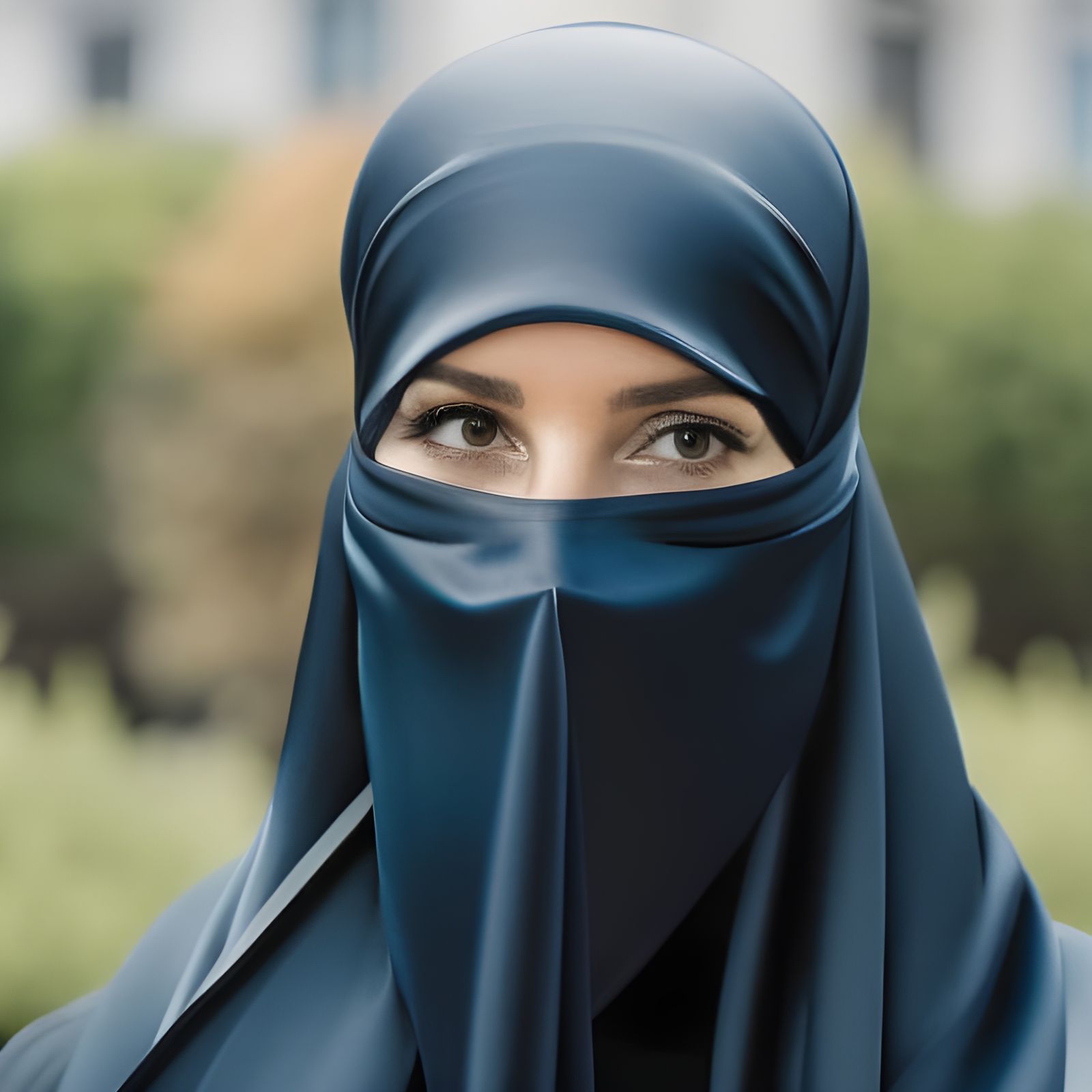 Beautiful Woman in Niqab Hyperrealistic Portrait