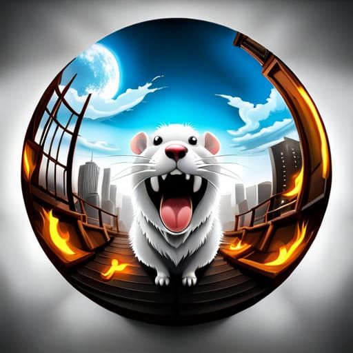 Rat Ghost in Somber Atmosphere, Fisheye Lens