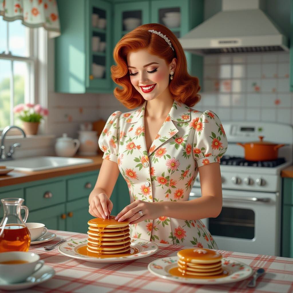 Redhead Tradwife Pancake Art Nouveau Masterpiece