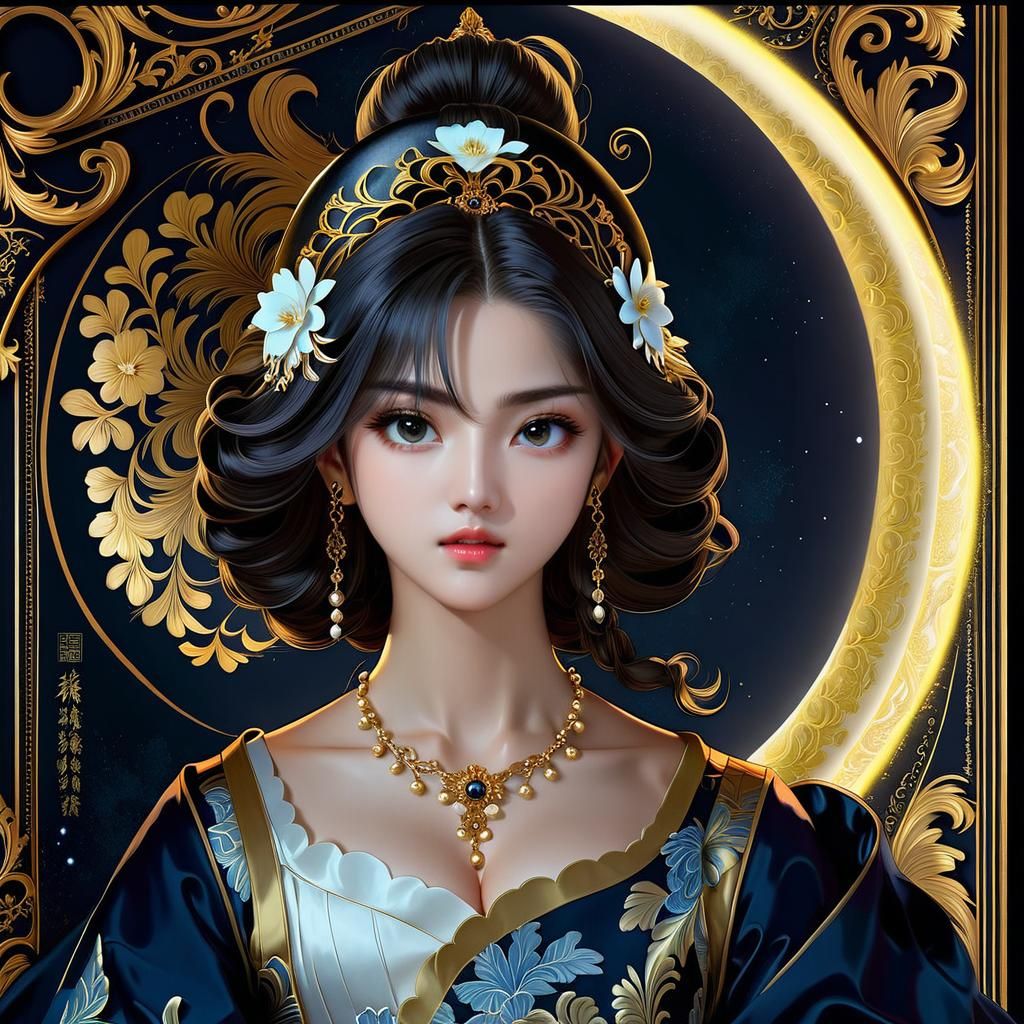 Baroque Botanical Portrait with Strong Expression