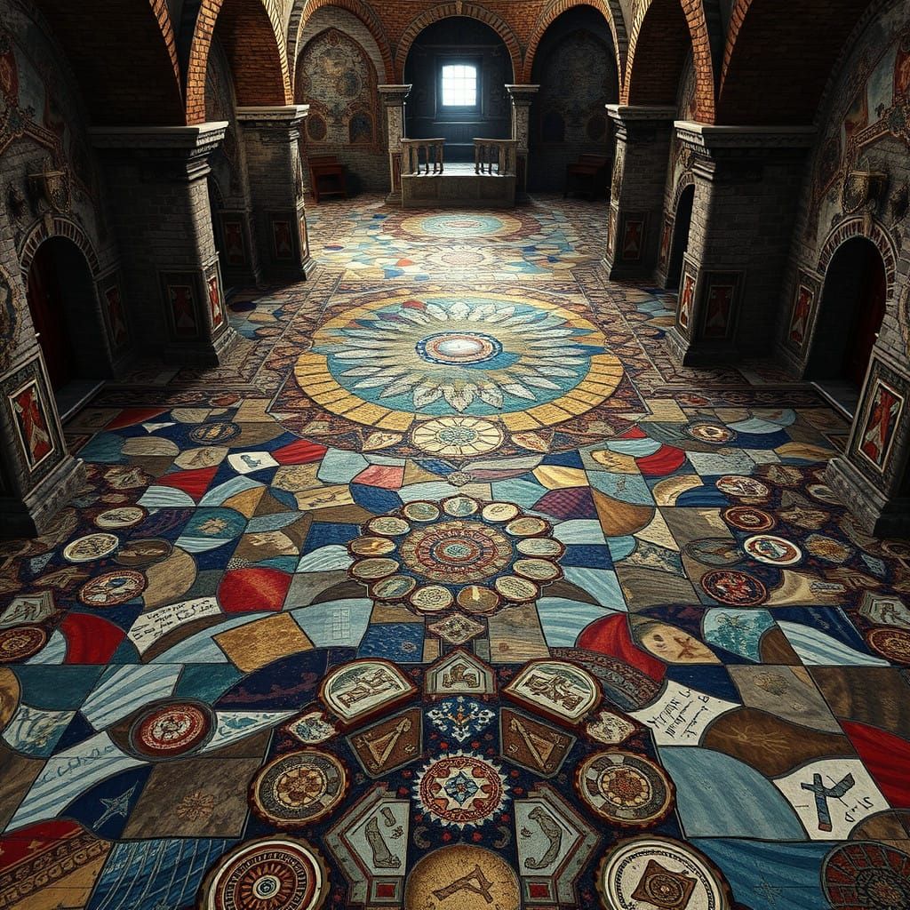 Byzantine Synagogue Mosaic in Vibrant Detail