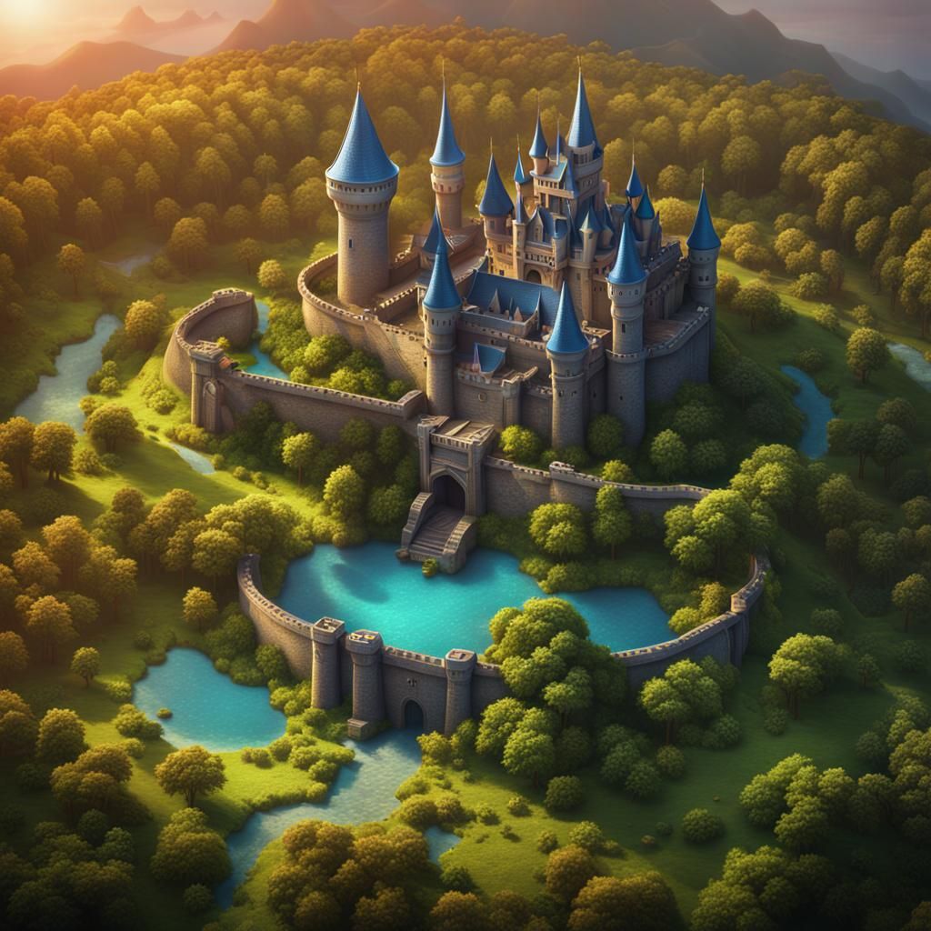 Two Kingdoms Map in Bright 3D Digital Art