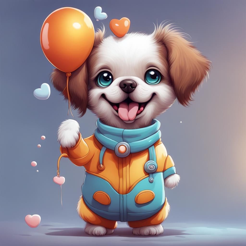 Cute and adorable cartoon, it DOG , "
