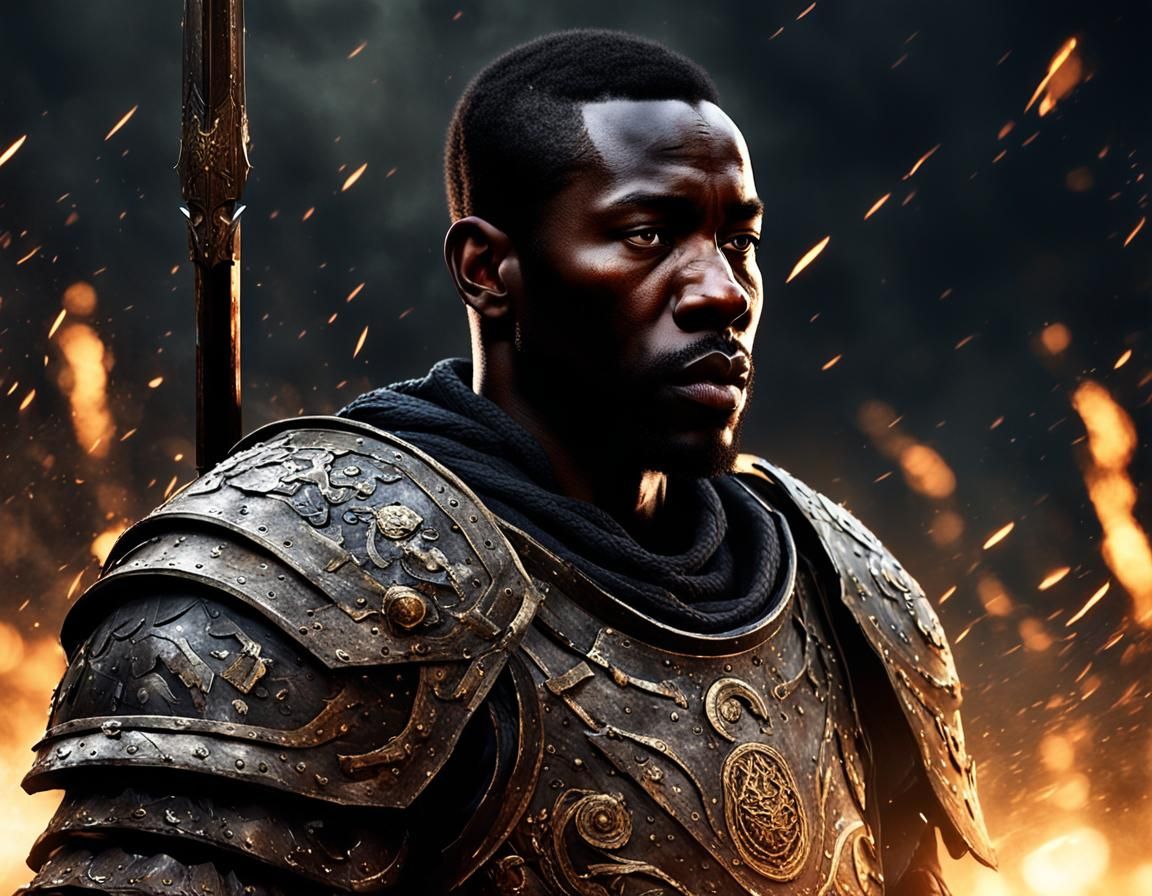 Battle-Hardened Warrior in Eerie Rim Light