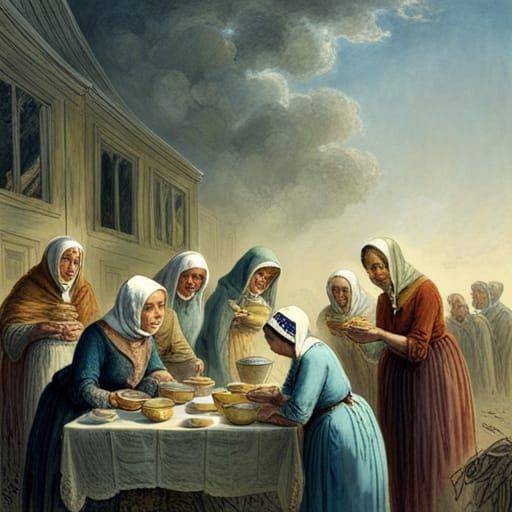 Old times church potluck