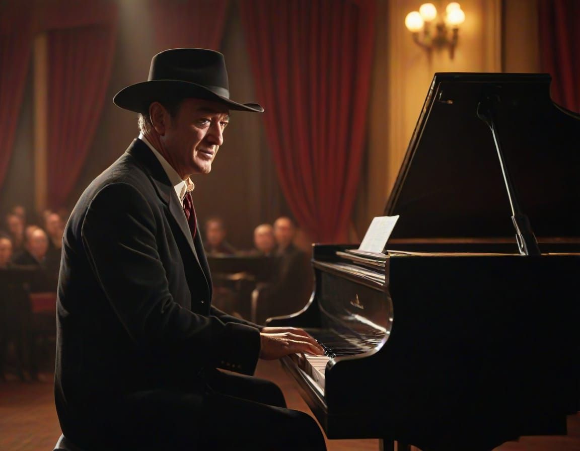 John Wayne as Concert Pianist in Lavish Opera House