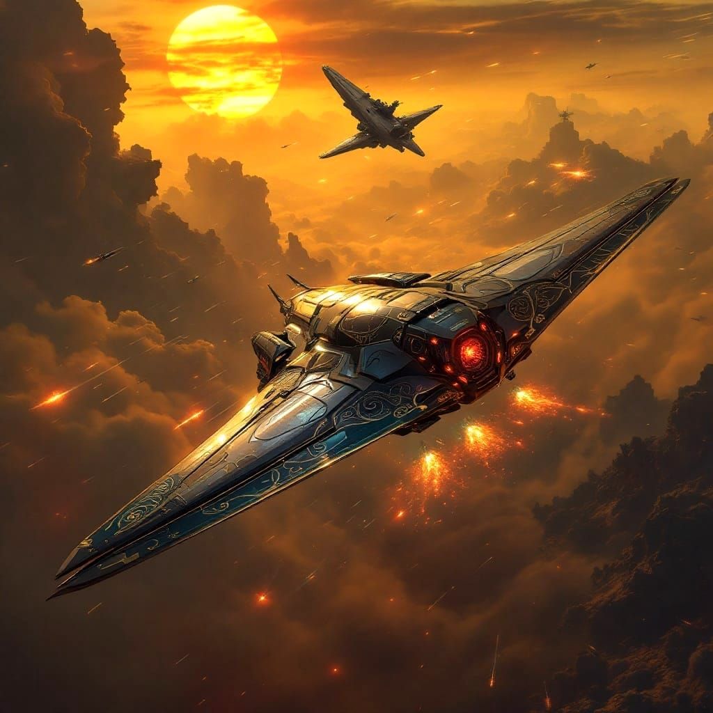 Epic Space Opera Concept Art: Mesopotamian Moth Starfighter...